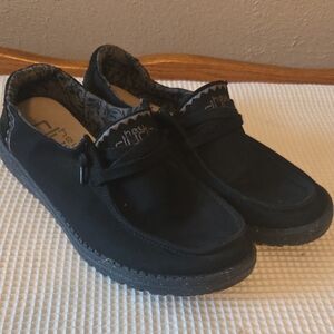 Hey Dude Womans  Black Slip-On Loafers